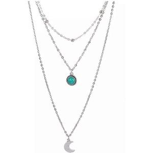 Jomide Ketting Bohemian - Trendy Moon - Zilverkleurig