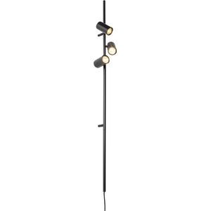 QAZQA jeana luxe - Moderne Wandlamp met schakelaar voor binnen - 3 lichts - D 9.5 cm - Zwart - Woonkamer | Slaapkamer | Keuken