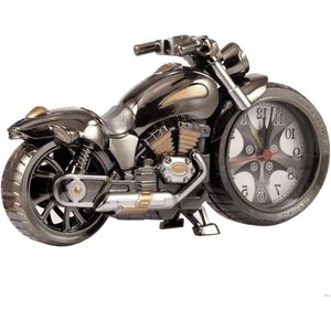 Creatieve motorfietsvormige retro wekker voor thuis en op kantoor - vintage motoralarm klok
