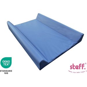 steff - aankleedkussen - met opstaande randen 70x50 cm - blauw indigo - kwaliteitslabel OEKO-TEX standard 100