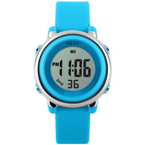 West Watches model Star Kinderhorloge LED meisjes digitaal – Ø 33 mm - Licht blauw