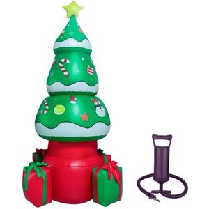 210 CM Opblaasbare Kerstdecoratie - Opblaasbare Kerstboom Met Ingebouwde Veelkleurige LED-Verlichting - LED-Verlichte Kerstdecoratie Voor Vakantie, Feest, Tuin, Terras, Binnen En Buiten