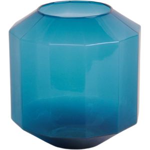 XLBoom Bliss Medium Vaas - Glas - Voor Binnen - Blauw - 19 × 19 × 22 cm