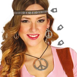 Fiestas Guirca - Hippie Set: Hoofdband, oorbellen, ketting
