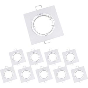 Support Spot Verzonken G U10 LED Verstelbaar Vierkant WIT (pak van 10) - Alliage acier inoxydable - wit - Pack de 10 - Wit - SILUMEN