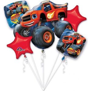 Amscan - Blaze en de Monsterwielen - Folie ballonnen set - 5 Delig - Leeg.