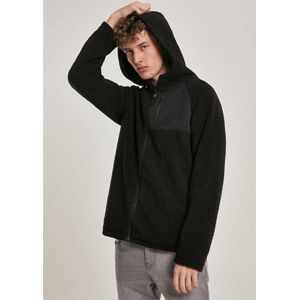 Urban Classics - Hooded Sherpa Jacket - M - Zwart