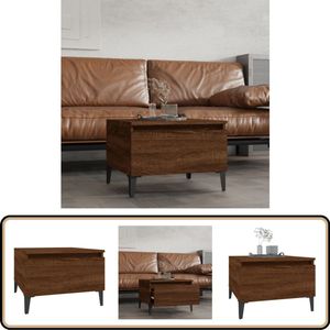 vidaXL Bijzettafel - Bruineiken - 50x46x35 cm Bijzettafel - Industrieel Design - Houten Tafel - Bruine Meubels - Salontafel