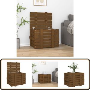 vidaXL Opbergbox honingbruin massief grenenhout Opbergkast - Opbergdozen - Grenoble Hout - Honnigbruin Kast - Vintage Decoratie