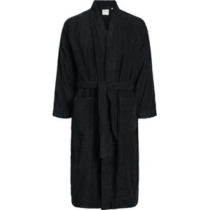 Jack & Jones Badjas Heren Badstof JACSOLID BATHROBE Zwart - Maat S/M