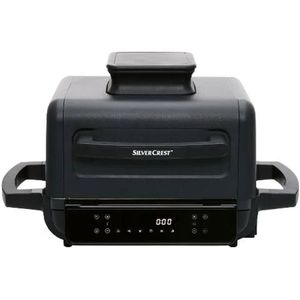 SILVERCREST® KITCHEN TOOLS Heteluchtfriteuse met grillfunctie en rookfunctie - Inhoud: ca. 3,8 L (voor ca. 1 kg frites) - Temperatuurinstelling: 40-230 °C - Easy Touch Display - 7 vooraf ingestelde programma's