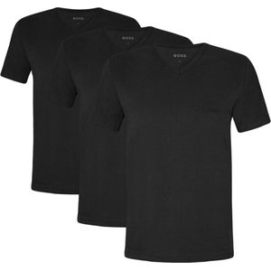 HUGO BOSS Classic T-shirts regular fit (3-pack) - heren T-shirts V-hals - zwart - Maat: XL