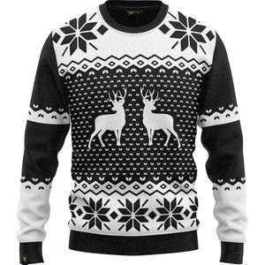 JAP Christmas Kersttrui (maat 3XL) - 100% Gerecycled - Kriebelt niet - Kerstcadeau volwassenen - Foute Kersttrui dames en heren XXXL - Classic one - Zwart