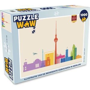 Puzzel Illustratie van de bekendste gebouwen in Berlijn - Legpuzzel - Puzzel 1000 stukjes volwassenen