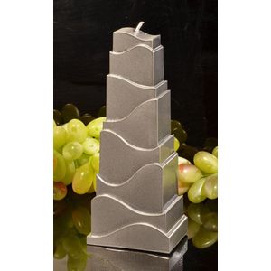 Toren Kaars, ZILVER, hoogte: 21cm