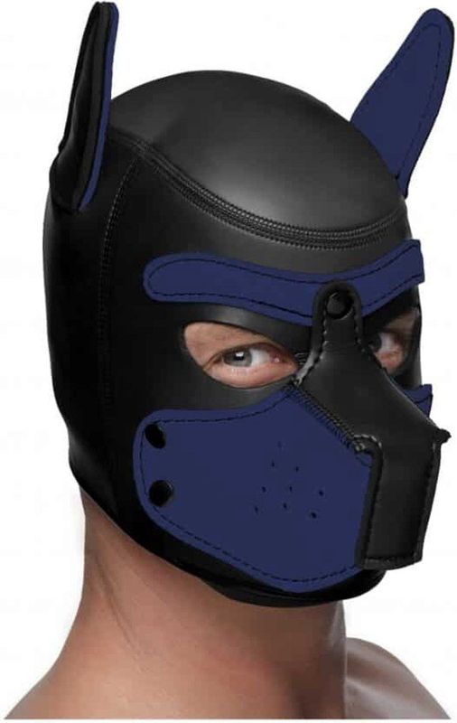 Neoprene Puppy Hood - Black and Blue