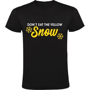 Don't eat Yellow Snow Heren t-shirt | Gele sneeuw  | Wintersport | Ijs |  Zwart