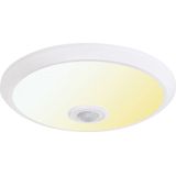 LED Plafondlamp met Sensor + Dag en Nacht Sensor - Kozolux Crimpy - 20W 1500lm - Aanpasbare Lichtkleur CCT - Opbouw - Rond - Wit