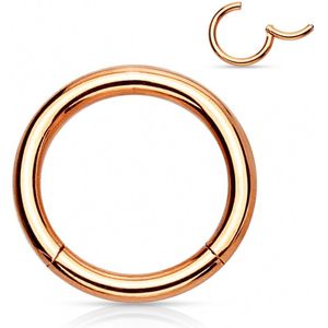 Piercing ring high quality rose gold plated 1.2 x 8 mm