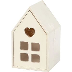 Houten huisje met lade.