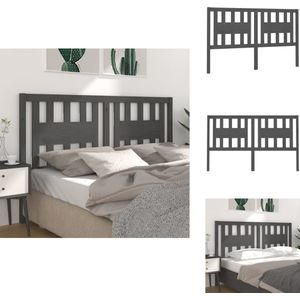 vidaXL Hoofdbord - Hoofdborden - Hoofdeinde - Houten Hoofdbord - Hoofdbord 156x4x100 cm massief grenenhout grijs