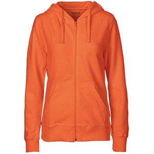 Fairtrade Ladies Zip Hoodie met capuchon Orange - M