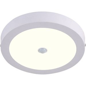 LED Downlight - Oficto Dury - PIR Bewegingssensor 360° + Dag en Nacht Sensor - 22W - Natuurlijk Wit 4000K - Opbouw - Rond - Mat Wit - OSRAM LEDs