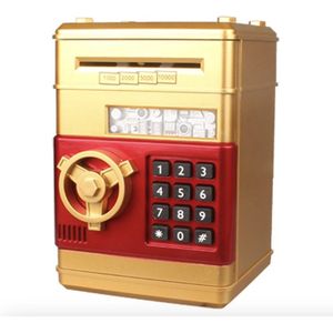 Spaarpot goud - Kluis met Pincode - Munten & Briefgeld