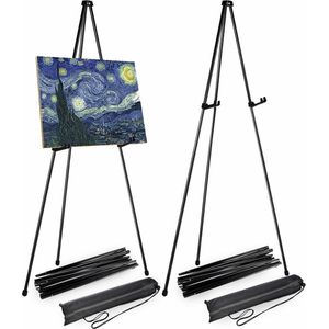 2 stuks display-schildersezel, verstelbaar, 160 cm, opvouwbare ezelposter, metaal, ezelstandaard voor bruiloftsbord, presentaties, posters, kunstdisplays
