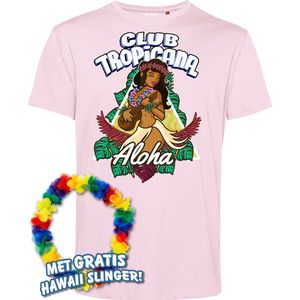 T-shirt Hawaiian Hula Ukelele | Toppers in Concert 2024 | Club Tropicana | Hawaii Shirt | Ibiza Kleding | Lichtroze | maat 5XL