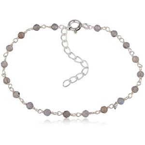 Natuursieraad - 925 sterling zilver labradoriet kralen armband - edelsteen sieraad - Natuursteen