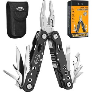 14-in-1 Multitool Zakmes voor Kamperen en Wandelen - Multi Tool met Mes, Tang, Flesopener en Zaag - Perfect voor DIY en Survival