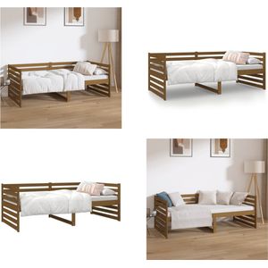 vidaXL Slaapbank 90x190 cm massief grenenhout honingbruin - Slaapbank - Slaapbanken - Bedbank - Bed
