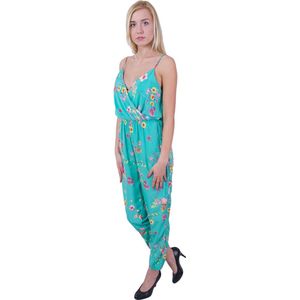 John Zack - Mintkleurige Jumpsuit / Broekpak met Bloemen