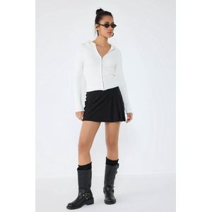 Cardigan à capuche zippé écru
