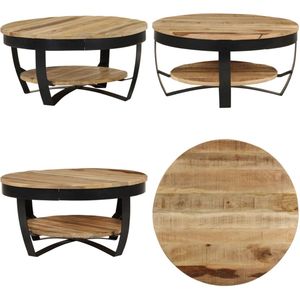 vidaXL Salontafel 65x32 cm massief ruw mangohout - Salontafel - Salontafels - Houten Salontafel - Houten Salontafels