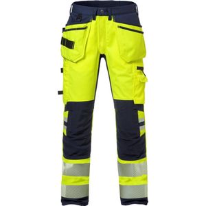 Fristads Hi Vis Werkbroek Stretch Dames Klasse 2 2710 Plu - Hi-Vis geel/marineblauw - 46