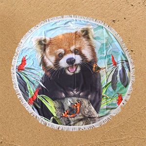 Rode Panda Rond Strandlaken 150cm Red Panda