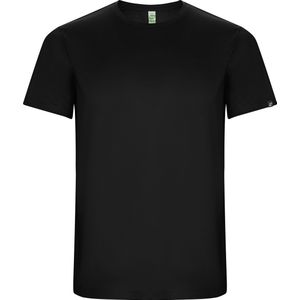 Zwart unisex sportshirt korte mouwen 'Imola' merk Roly maat S