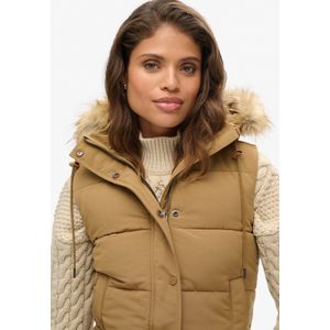 Superdry - W5011395A Gilet - Marineblauw - Synthetisch Bont - Volledig Gewatteerd