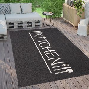 Paco Home Buiten Vloerkleed Tapijt Binnen En Buiten Balkon Keuken Modern Lettering 200x280 cm