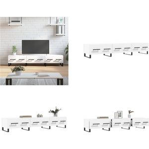 vidaXL Tv-meubel 150x36x30 cm bewerkt hout wit - Tv-meubel - Tv-meubelen - Tv Kast - Opbergkast