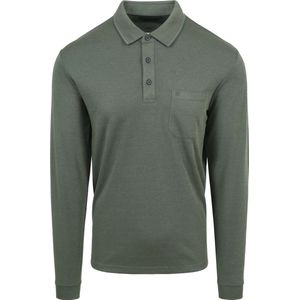 Casa Moda - Long Sleeve Polo Groen - Regular-fit - Heren Poloshirt Maat XXL