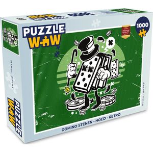 Puzzel Domino stenen - Hoed - Retro - Legpuzzel - Puzzel 1000 stukjes volwassenen