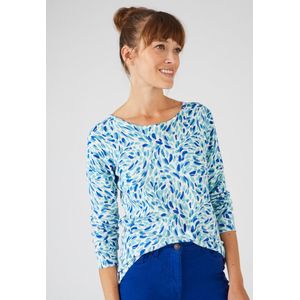 Damart - Pull in soepel tricot, effen of gebloemd - Dames - Blauw - M