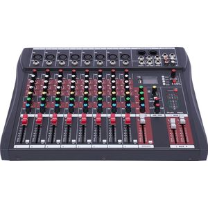 DA8 Mengconsole - Professioneel - 8-kanaals - Stereogeluid - Bluetooth-USB-opname - Computerweergave - Fantoomvoeding - USB - Digitale audio-mixer-versterker