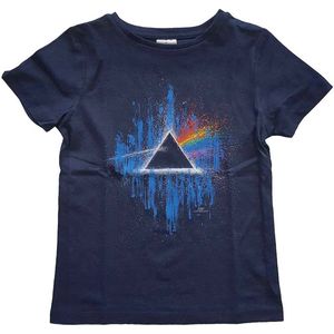 Pink Floyd - Dark Side Of The Moon Blue Splatter Kinder T-shirt - Kids tm 6 jaar - Blauw