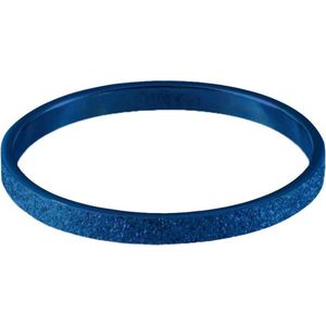 Quiges Stapelring Dames - Vulring Glitter - RVS Blauw - Maat 20 - Hoogte 2mm