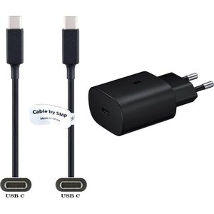 OneOne Snellader + 0,2m USB C kabel (3.1). 25W lader. PD oplader adapter en prima non origineel snoer. Past op o.a. Samsung Galaxy A53, A53 5G, F23, A3 (A320) uit 2017, A5 (A520) uit 2017, A52, A6s, A70, A70s, A71, A72, A8 telefoon (A530) uit 2018