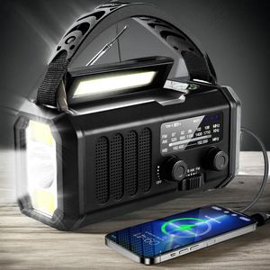 Dutch Wanted Noodradio - Radio FM/AM - Solar Opwindbaar 10.000mAh - Opwindradio - MODEL 2025 - Solar powerbank Zonne-energie - Survival Noodpakket - Zaklamp Oplaadbaar - Noodpakket - Zwart